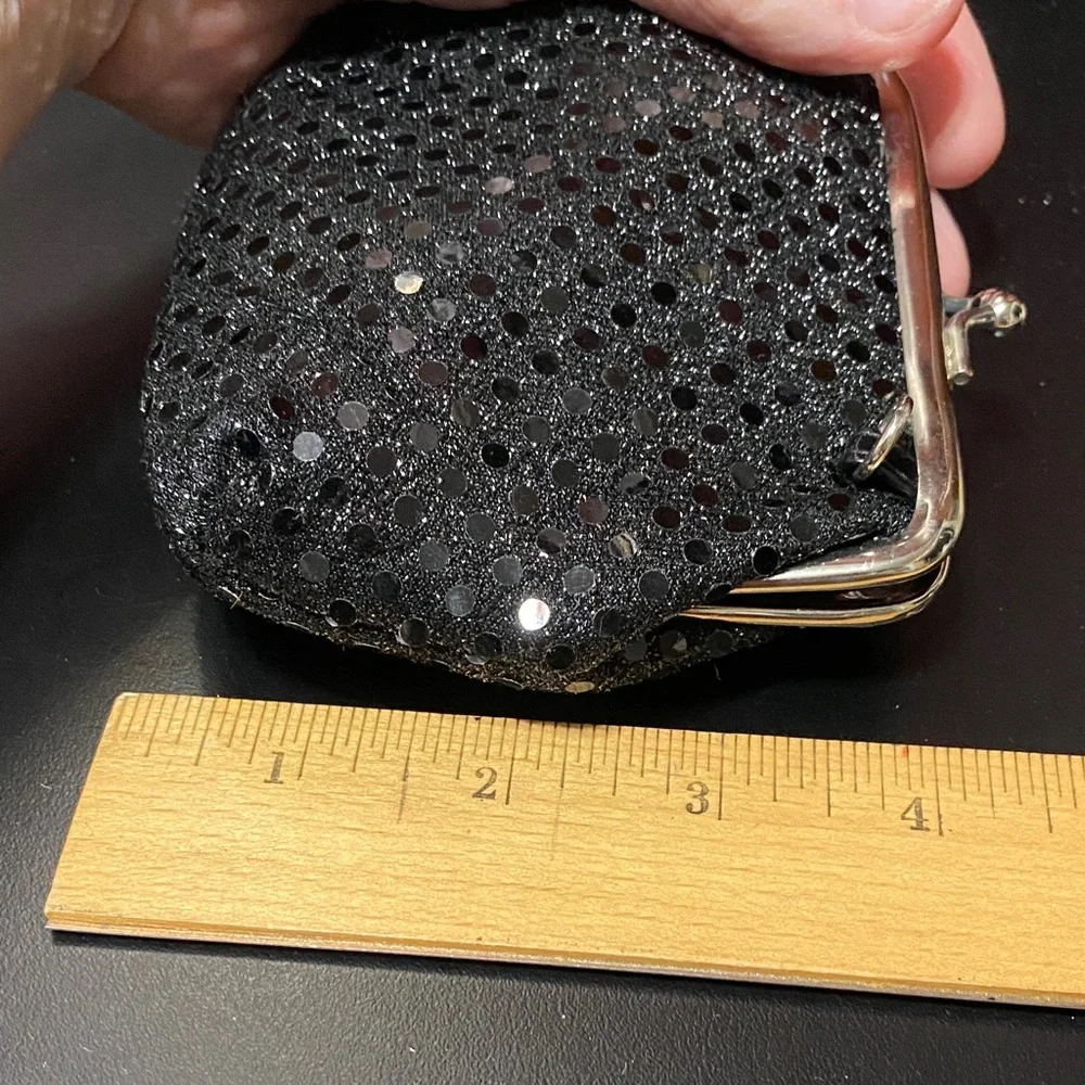 Vintage Black Sequin Change purse